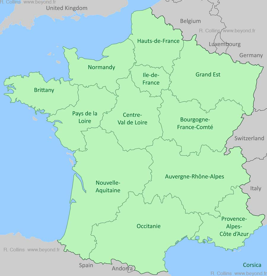 France Regions Map, By Provence Beyond encequiconcerne Liste Region De France