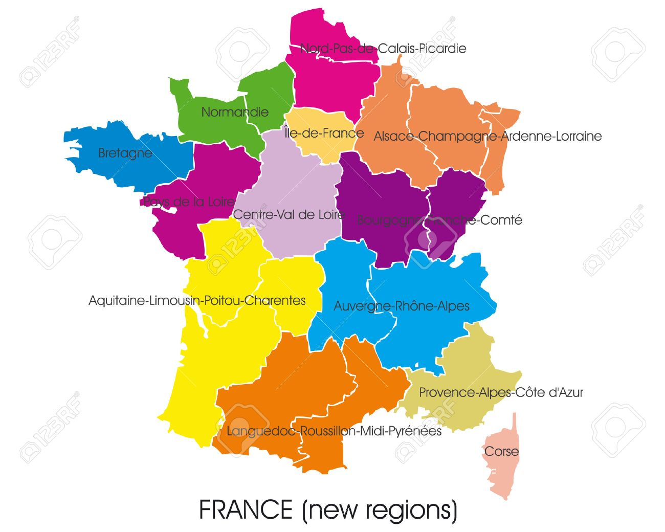 France Vector Map, New Regions destiné Carte Des Régions Françaises 