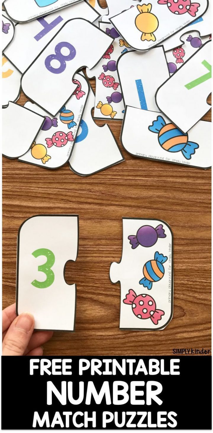 Free Printable Number Match Puzzles | Impressions Pour destiné Jeux Apprentissage Maternelle