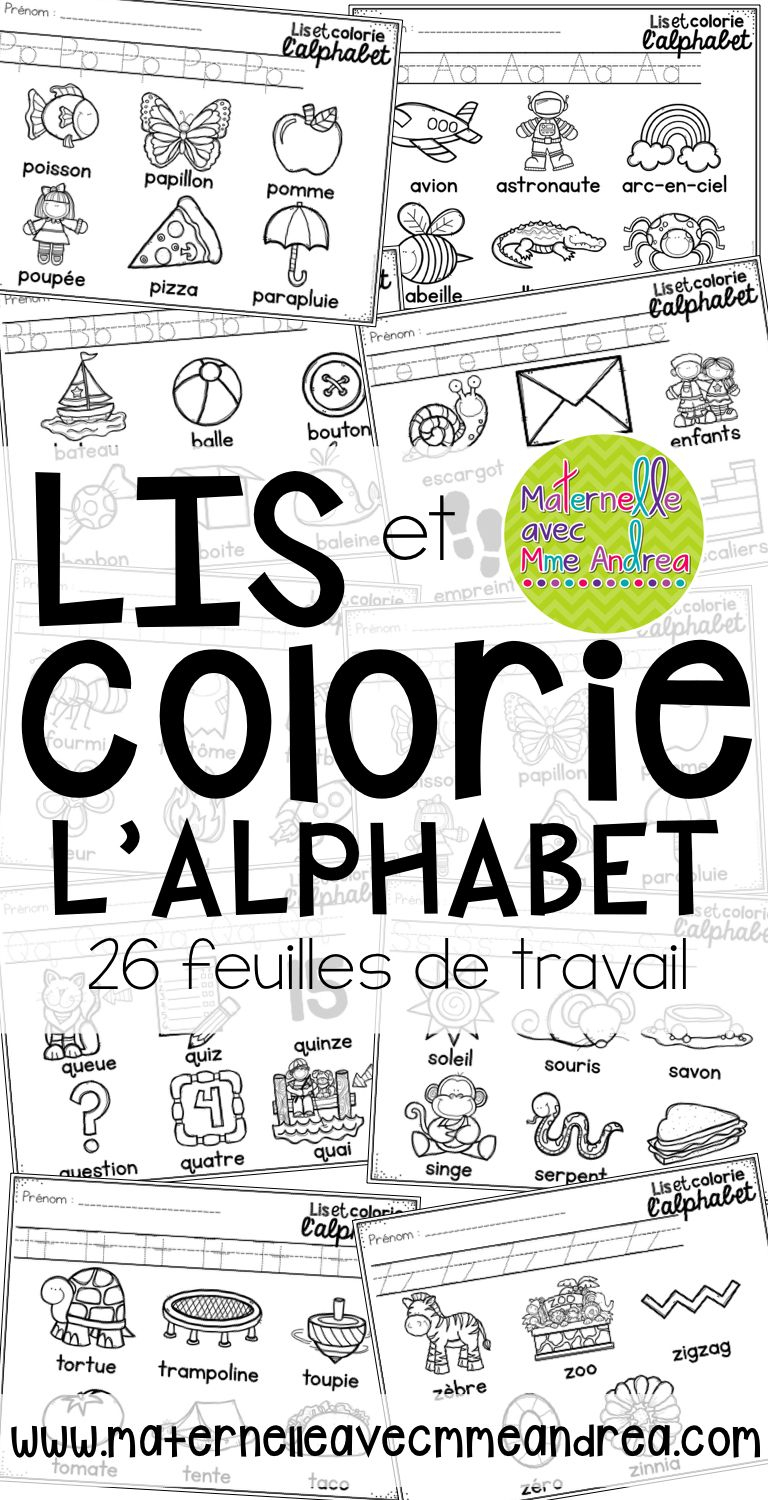 French Alphabet Read And Colour - Lis Et Colorie L&amp;#039;alphabet encequiconcerne Apprendre L Alphabet En Francais Maternelle 