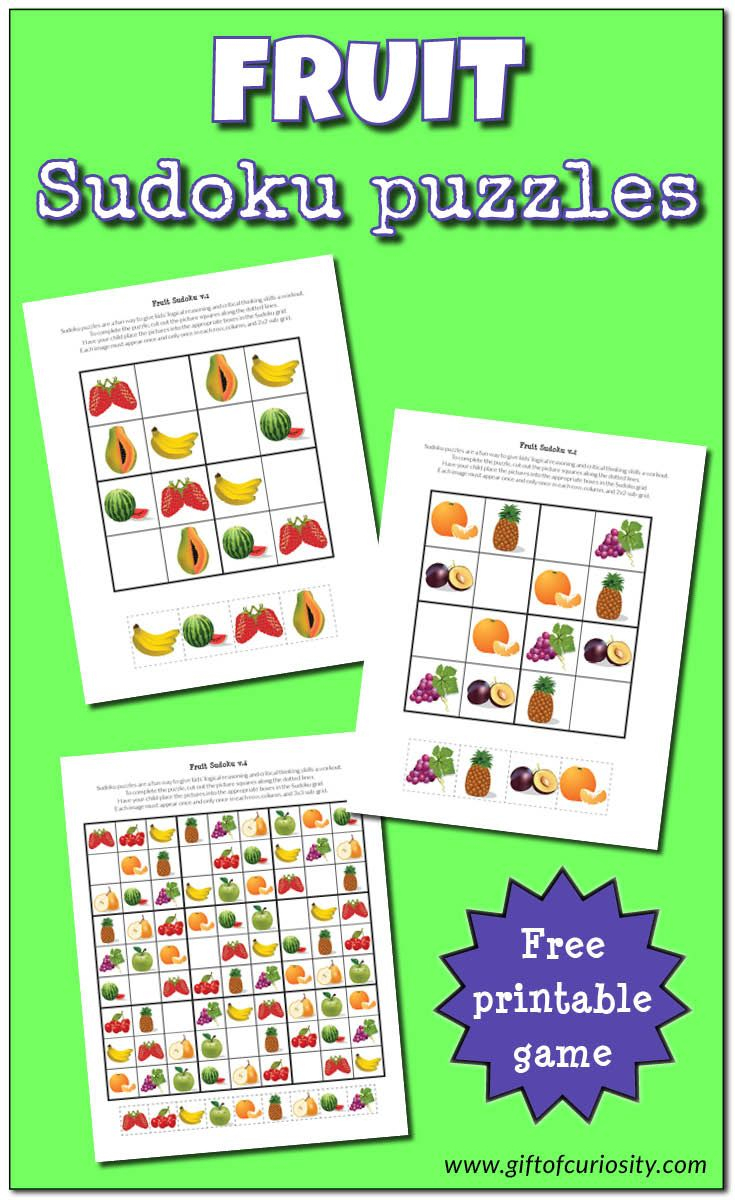 Fruit Sudoku Puzzles {Free Printables} | Matematik encequiconcerne Sudoku A Imprimer 