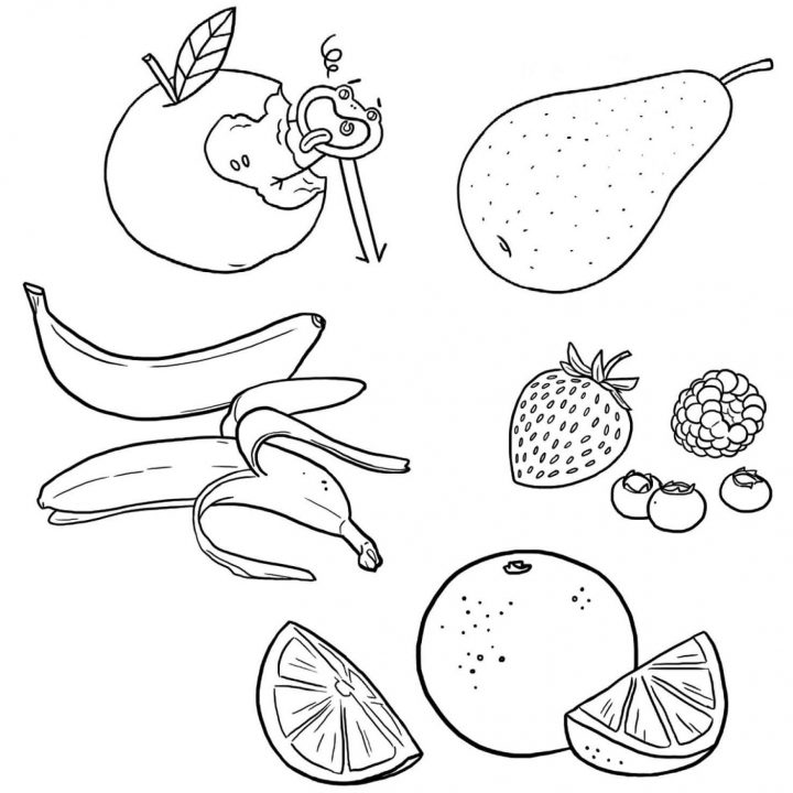 Fruits, Dessin À Colorier, Coloriage, Printable, Pdf, Jeu À serapportantà Jeux Enfant Dessin