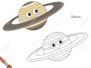 Funny Planet Saturne À Colorier, Le Livre De Coloriage Pour Les Enfants  D'âge Préscolaire Avec Un Niveau De Jeu Éducatif Facile. dedans Saturne Dessin