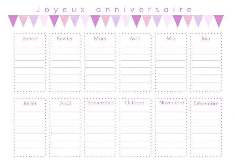 Gabulle In Wonderland: Calendrier Des Anniversaires À Imprimer à Calendrier D Anniversaire Gratuit À Imprimer