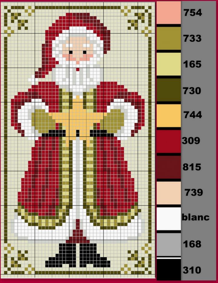 Gazette94: Pere Noel 2012 | Cross Stitch Patterns, Cross pour Pixel Art Pere Noel