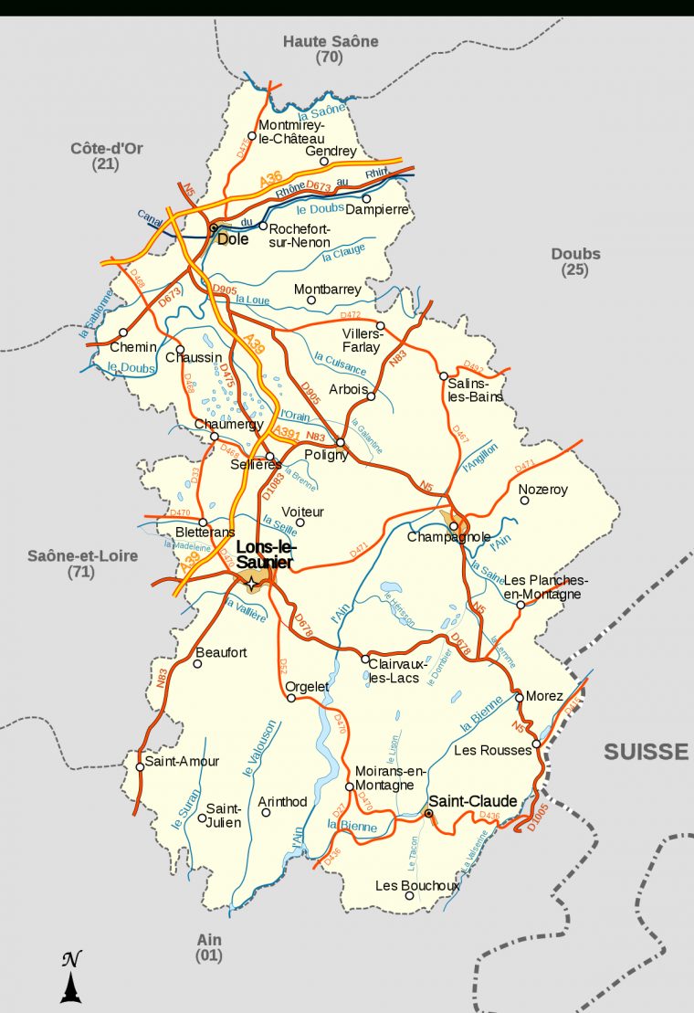 Géographie Du Département Du Jura — Wikipédia dedans Carte Des Régions À Compléter