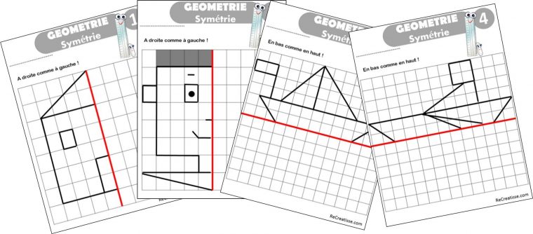 Geometrie : Ateliers Symétrie Et Exercices | Axe De Symétrie avec Symétrie Cm1 Évaluation