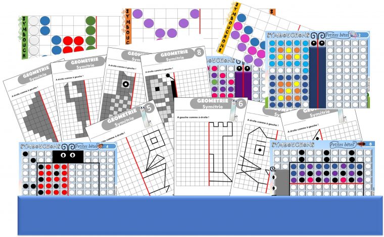 Geometrie : Ateliers Symétrie Et Exercices • Recreatisse tout Exercice Symétrie Ce1