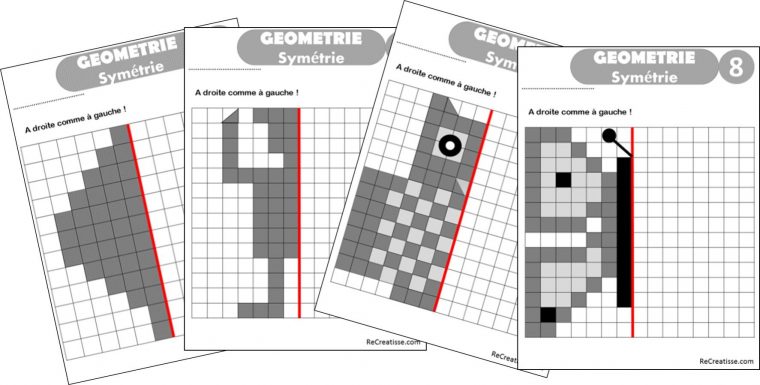 Geometrie : Ateliers Symétrie Et Exercices | Géométrie, Axe avec Exercice Symétrie Ce1