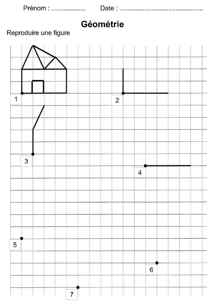 Géométrie Ce1,ce2,la Symétrie,reproduire Une Figure avec Reproduction Sur Quadrillage Ce2