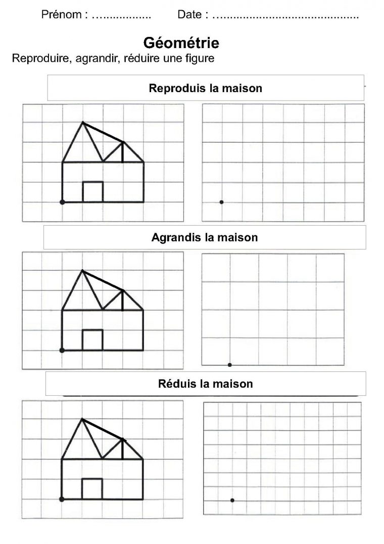 Géométrie Ce1,ce2,la Symétrie,reproduire Une Figure concernant Exercice Symétrie Ce1