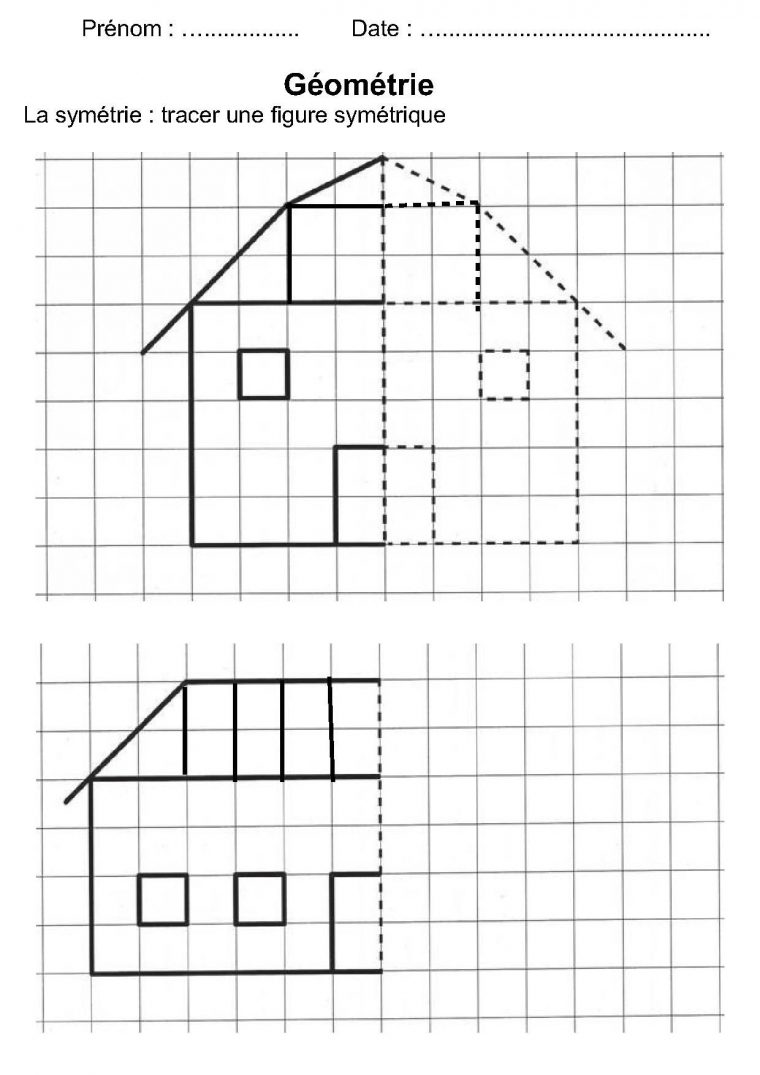 Géométrie Ce1,ce2,la Symétrie,reproduire Une Figure dedans Reproduire Un Dessin Sur Quadrillage