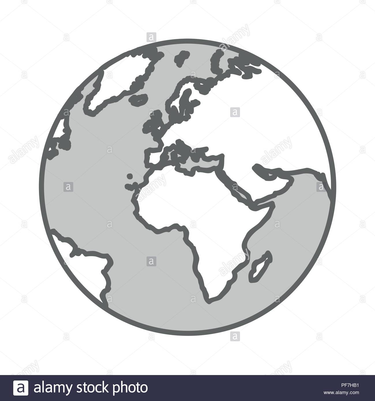 Globe Terrestre De La Terre Gris Dessin Simple Vector serapportantà Image De La Terre Dessin