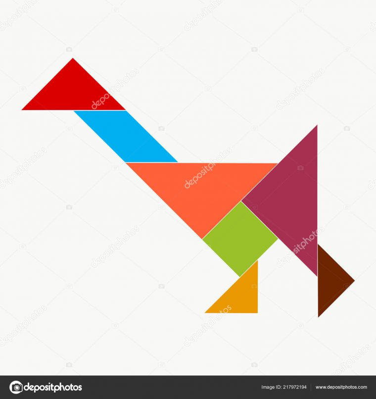 Going Goose Pieces Puzzle Tangram — Stock Photo pour Pièces Tangram