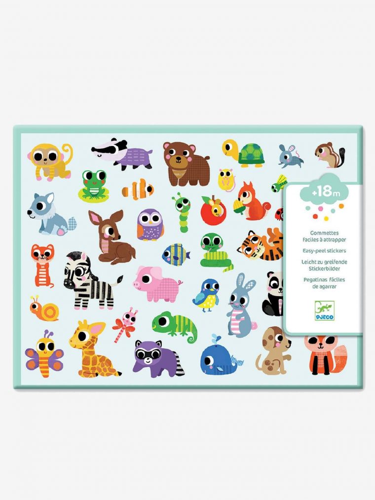 Gommettes Des Petits «Bébés Animaux» Djeco Multicolore – Un tout Apprendre Les Animaux Jeux Éducatifs