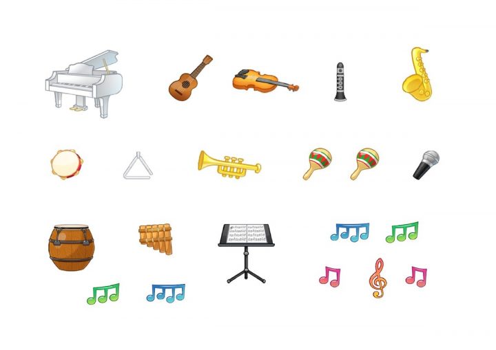 Gommettes Instruments De Musique (1 Planche) – Le Blog De Carole pour Image Instrument De Musique À Imprimer