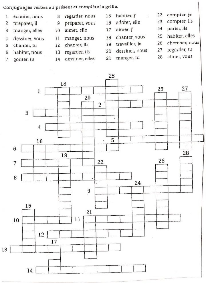 Grammaire 2º Eso | On Chatte Et On Apprend En Français. destiné Mots Croisés Pour Débutants