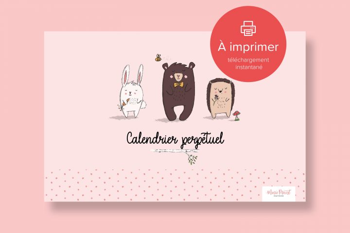 Grand Calendrier Perpétuel À Imprimer (11 X 17 Pouces) à Calendrier Ludique À Imprimer