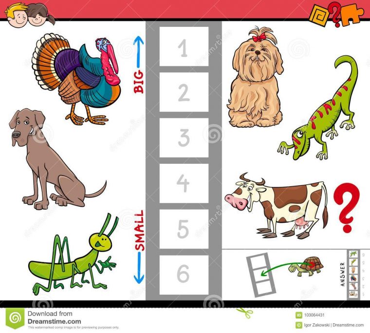 Grand Et Petit Jeu D'animaux Pour Des Enfants Illustration dedans Apprendre Les Animaux Jeux Éducatifs