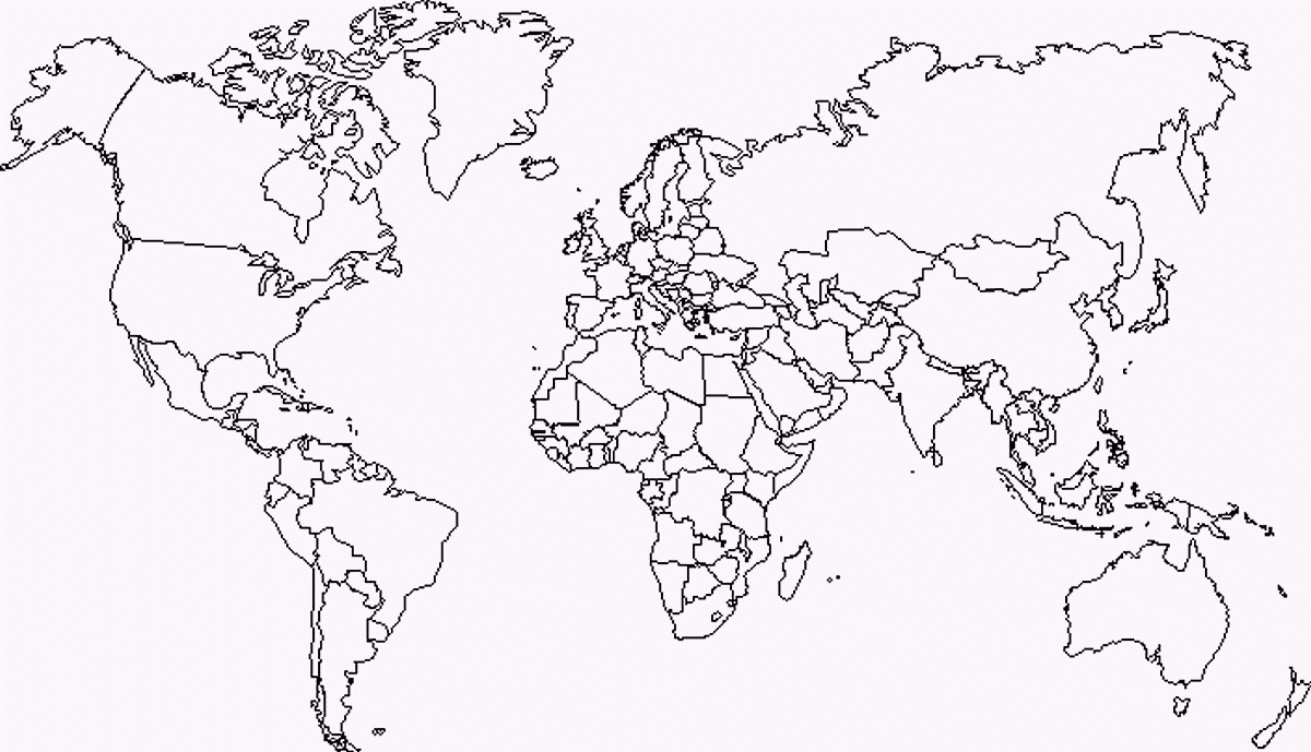Grande Carte Du Monde Vierge Et Blanche À Compléter | Grande dedans Carte Europe Sans Nom Des Pays