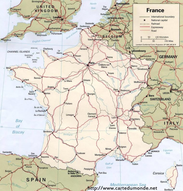 Grande Carte France Sur Carte Du Monde dedans Grande Carte De France À Imprimer