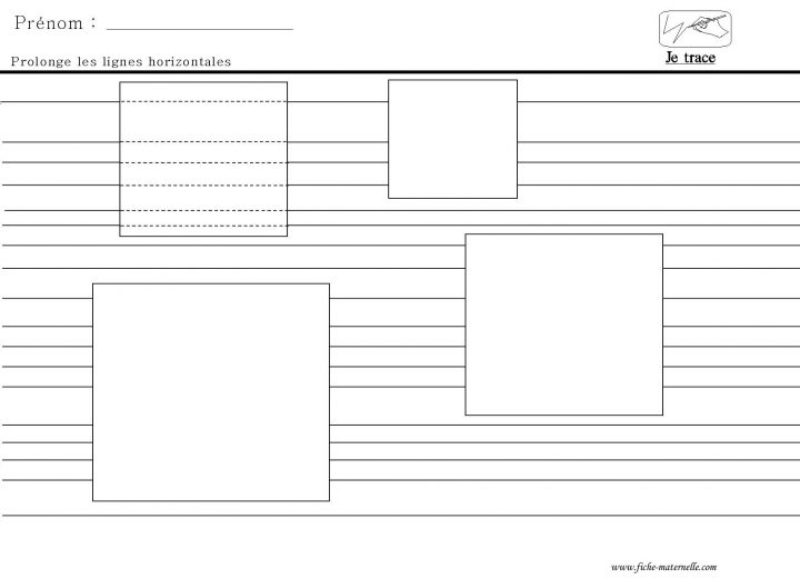 Graphisme Tracer Des Lignes Horizontales Prolonger Les dedans Exercice Gs En Ligne