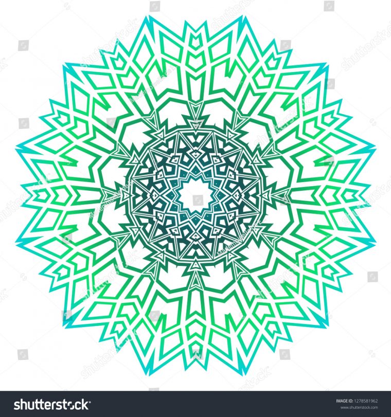 Green Color Mandala Tribal Ethnic Ornament Stock Vector dedans Mandala Fée