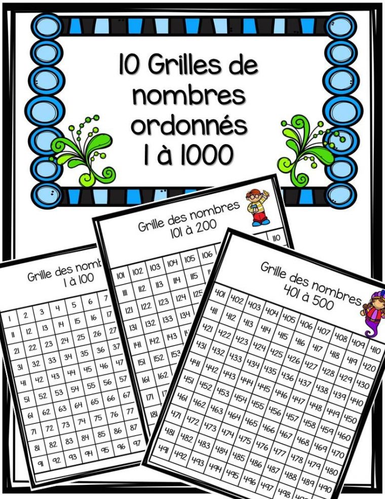 Grille De Nombres 0 À 1000 | Mathématiques Au Cour à Jeux D Écriture Gratuit