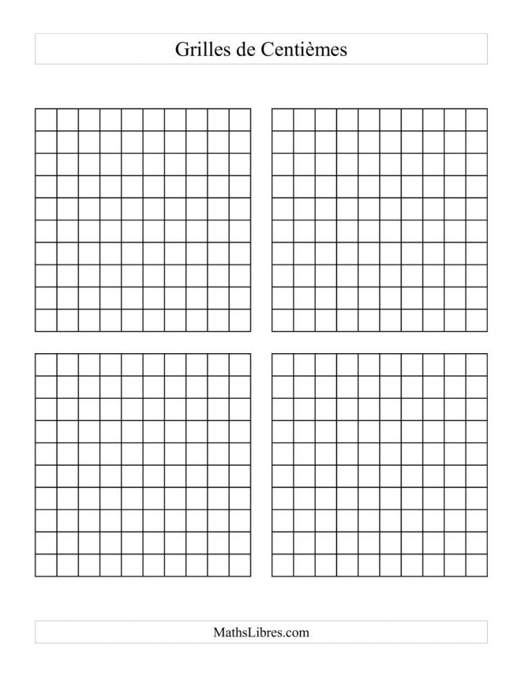 Grilles De Centièmes à Grille Sudoku Imprimer