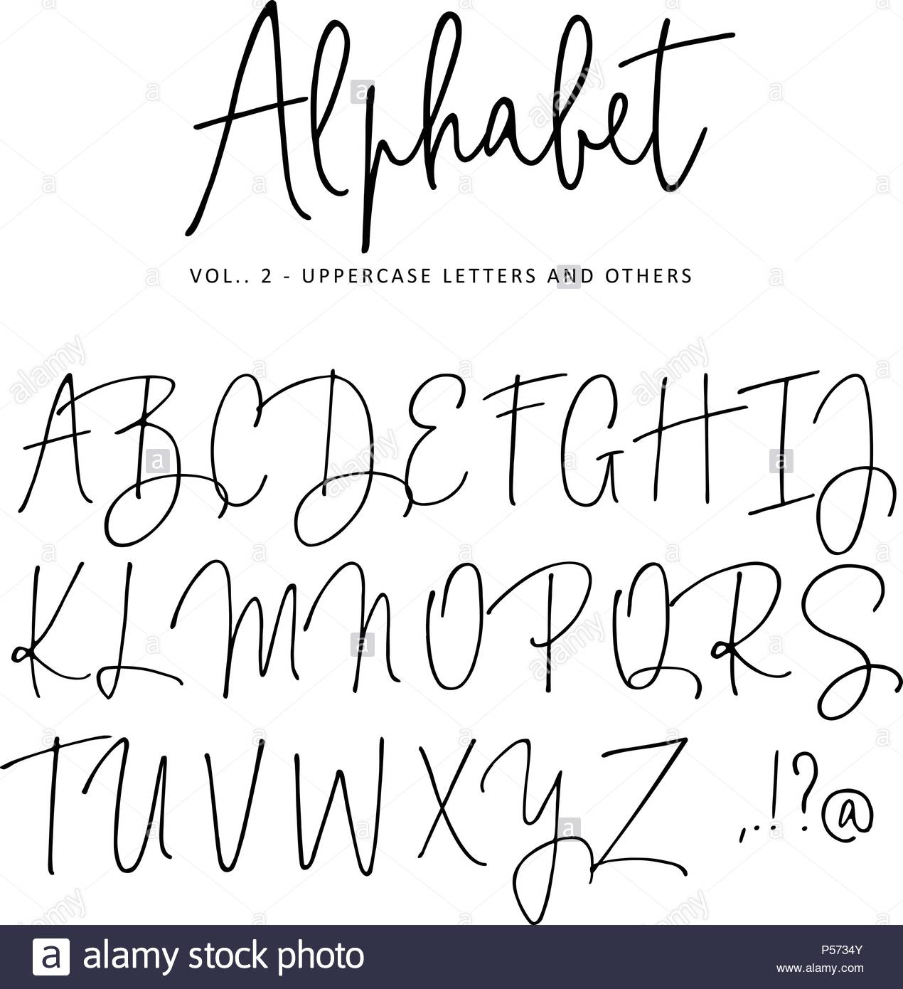 Hand Drawn Vector Alphabet. Modern Monoline Signature Script concernant Alphabet En Script