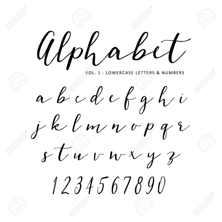 Hand Drawn Vector Alphabet. Script Font. Isolated Letters Written.. tout Alphabet En Script