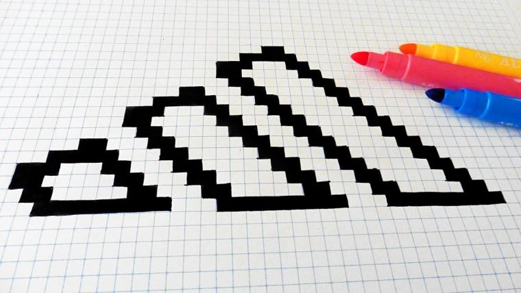 Handmade Pixel Art – How To Draw Adidas Logo #pixelart intérieur Modele Dessin Pixel