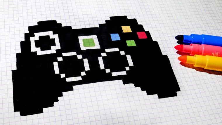 Handmade Pixel Art – How To Draw Game Controller #pixelart intérieur Jeux Dessin Pixel