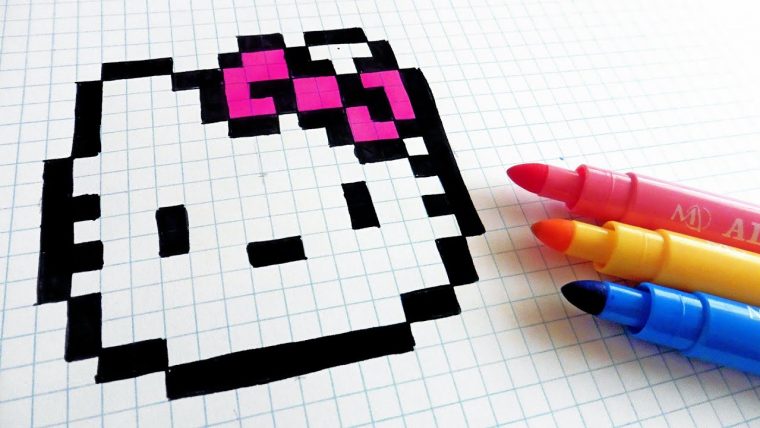 Handmade Pixel Art – How To Draw Hello Kitty #pixelart dedans Hello Kitty À Dessiner