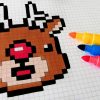 Handmade Pixel Art - How To Draw Kawaii Rudolph #pixelart à Dessin Pixel Noel