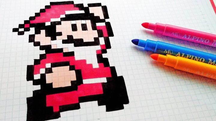 Handmade Pixel Art – How To Draw Santa Claus Mario Bros #pixelart avec Pixel Art Pere Noel