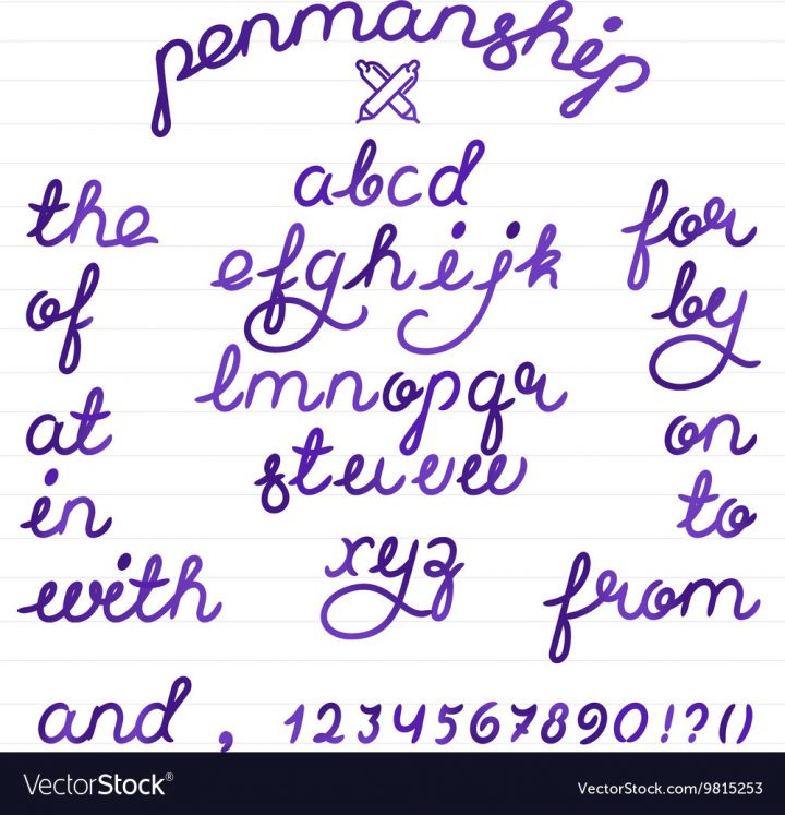 Handwritten Penmanship Alphabet dedans Alphabet En Script