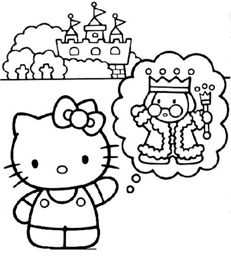 Hello Kitty #81 (Cartoons) – Printable Coloring Pages intérieur Hello Kitty À Dessiner