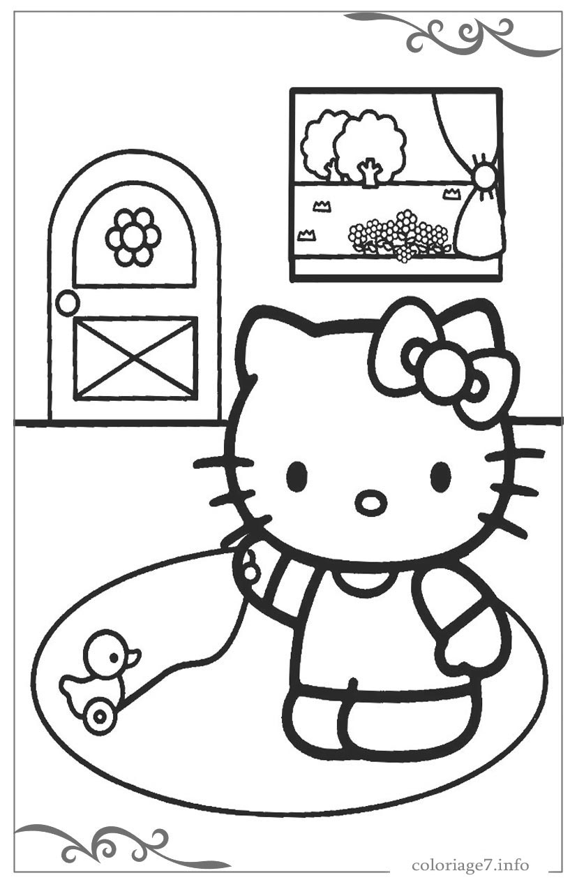 Hello Kitty Coloriages Et Images Gratuits À Colorier concernant Hello Kitty À Dessiner 