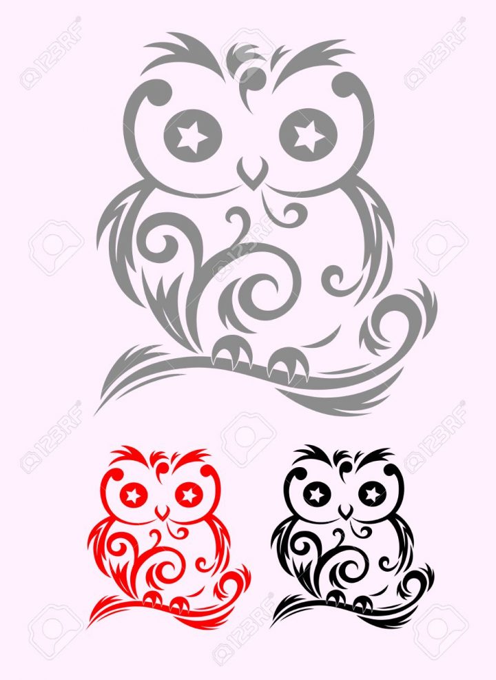 Hibou Oiseau Art Tribal, Fichier Vectoriel Et Facile À Utiliser encequiconcerne Dessin Hibou Facile