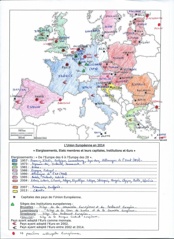 Histoire, Chapitre 5, "la Guerre Froide". Carte De La à Carte Construction Européenne