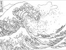 Hokusai : La Grande Vague De Kanagawa - Chefs D'œuvres dedans Dessin De Vague A Imprimer