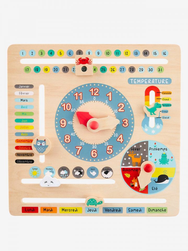 Horloge Calendrier En Bois Multicolore – Vertbaudet destiné Calendrier Ludique À Imprimer