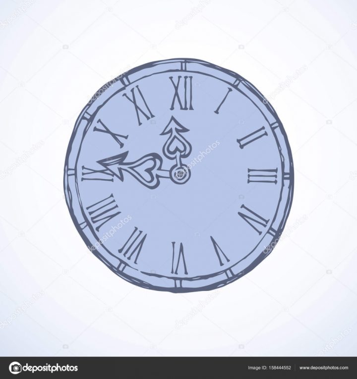 Horloge. Dessin Vectoriel — Image Vectorielle Marinka tout Dessin D Horloge