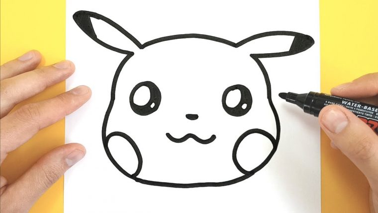 How To Draw A Cute Pikachu Emoji Kawaii destiné Dessin De Pikachu Facile