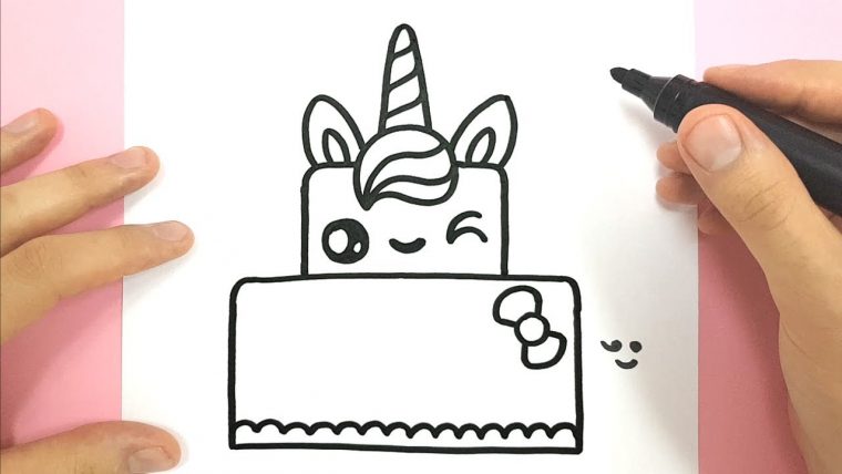 How To Draw A Cute Unicorn Cake destiné Modèles De Dessins À Reproduire