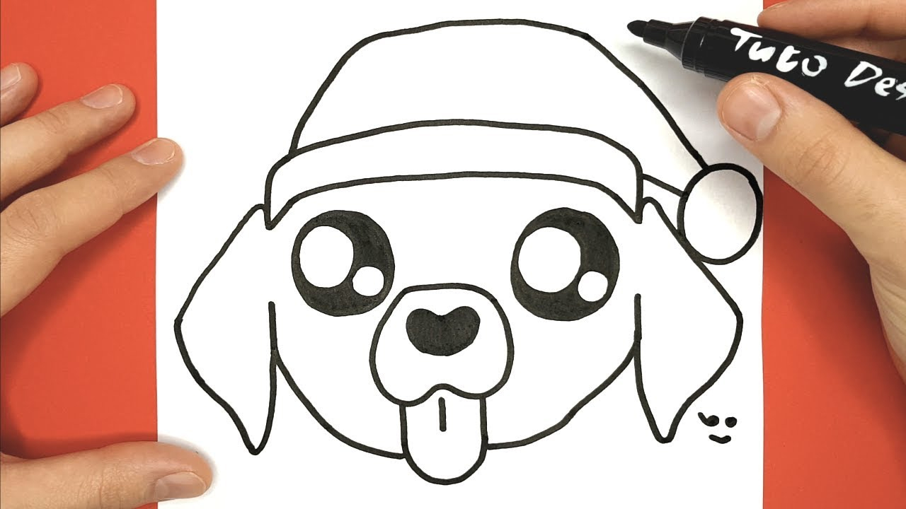 How To Draw And Color Baby Dog With Christmas Hat destiné Coloriage De Chiot A Imprimer 