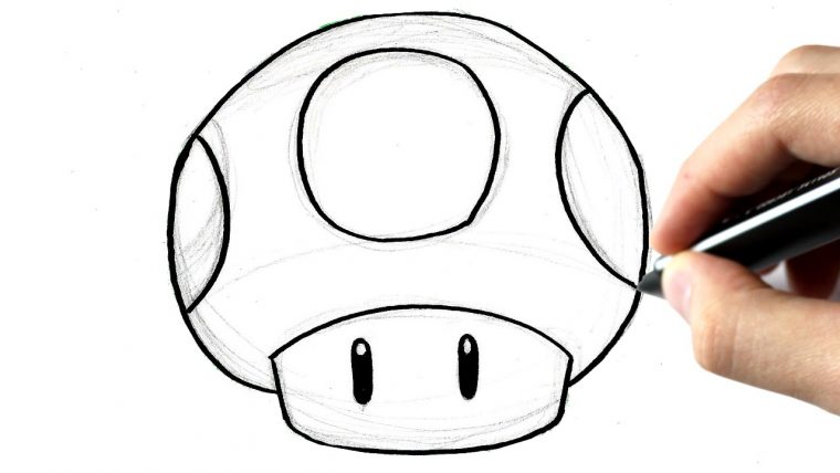 How To Draw Mario Mushroom Step By Step concernant Dessiner Un Champignon