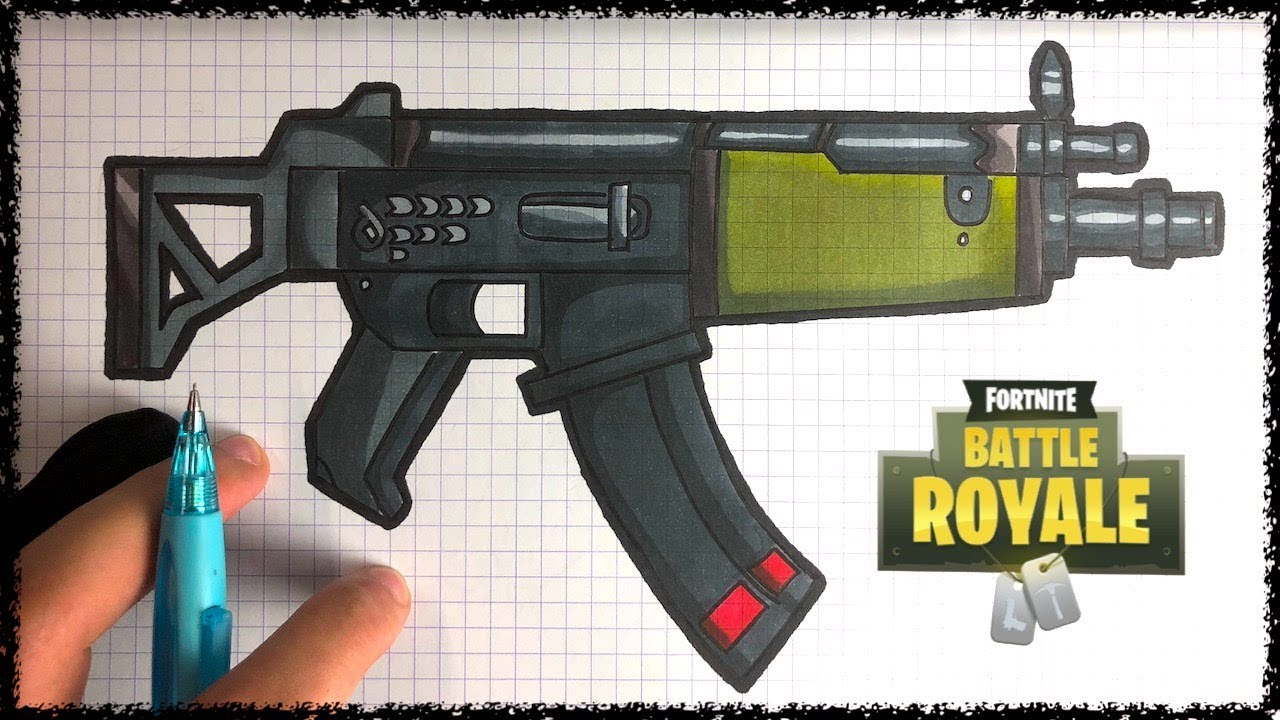 How To Draw Submachine Gun - Fortnite intérieur Comment Dessiner Un Fusil