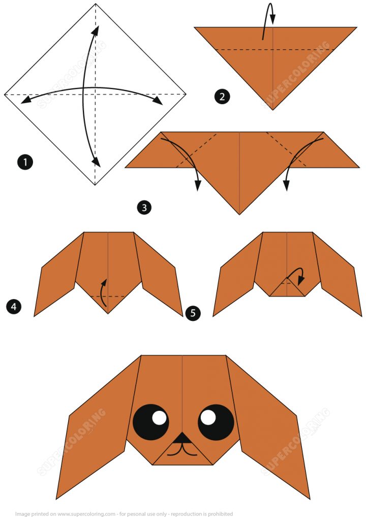 How To Make An Origami Poodle Instructions | Bricolages En à Paper Toy A Imprimer